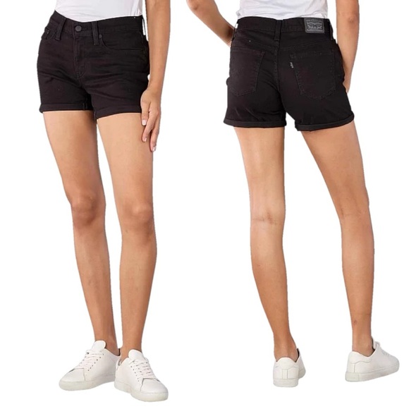 Levi's | Mid Length Denim Shorts in Black Size 28 / 6 - Picture 7 of 8